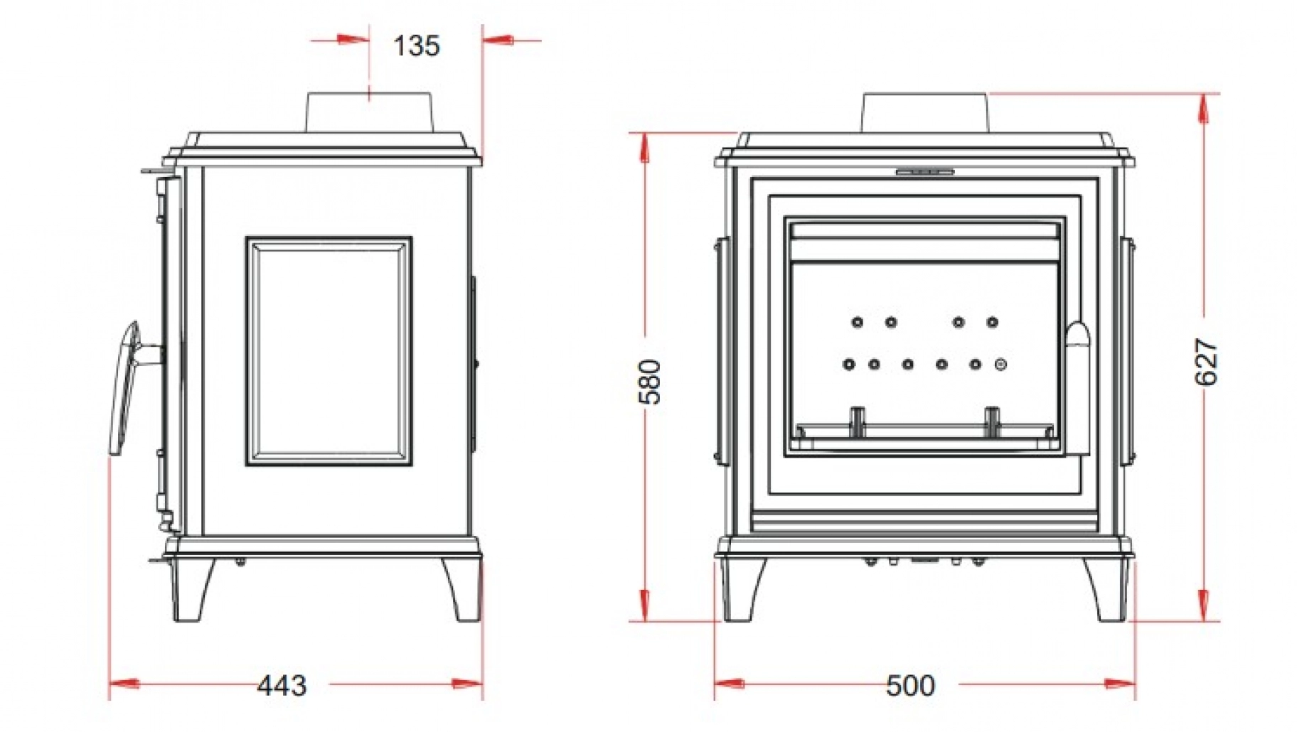 Soba fonta Sedan S 5 -7,5kW - Antracit [1]