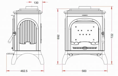 Soba fonta Seville 2 - 7-10.5kW Antracit + Piese Racordare [2]