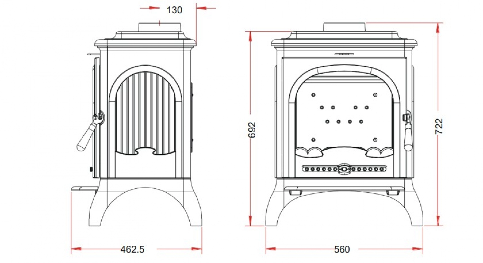 Soba fonta Seville 2 - 7-10.5kW - Rosu [2]