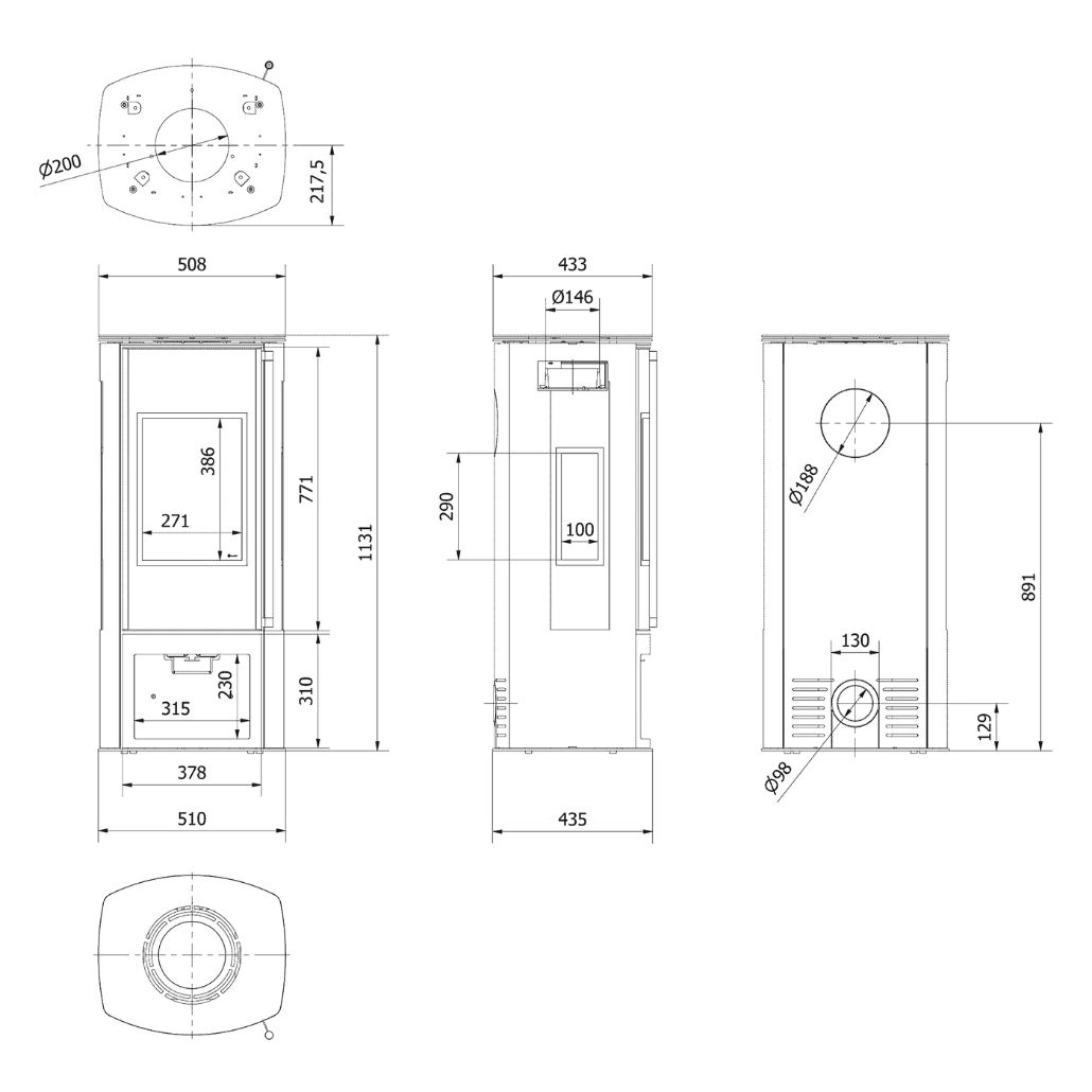 Soba otel KOZA ENYO VIEW 5.5kW cu loc de lemne [7]