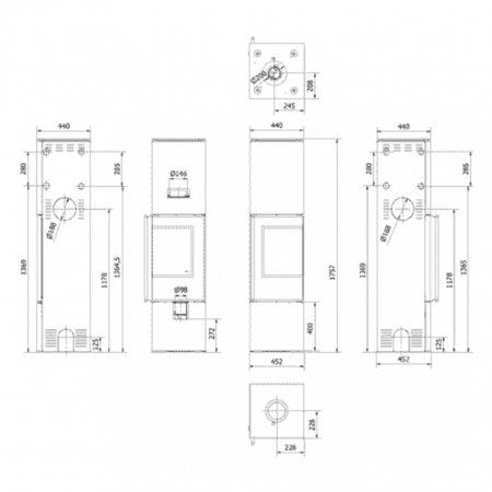 Soba otel Ren L 7kW - sticla dreapta [6]