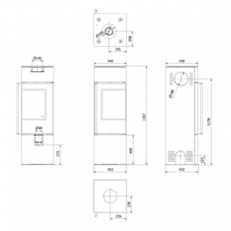 Soba otel Ren S 7kW - sticla dreapta [5]