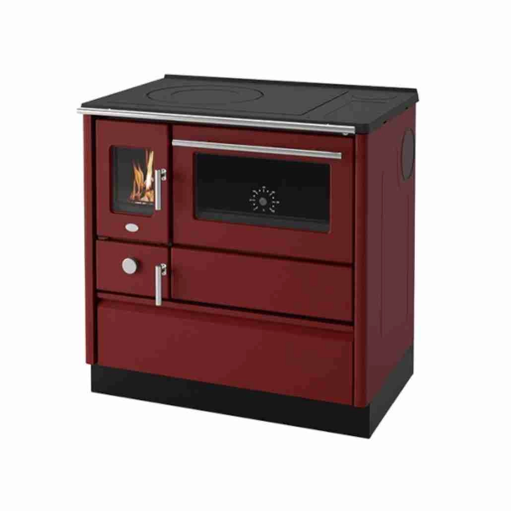 SEMINEE SI SOBE PE LEMNE - Nausica cu plita si cuptor 9.5kw - Rosu