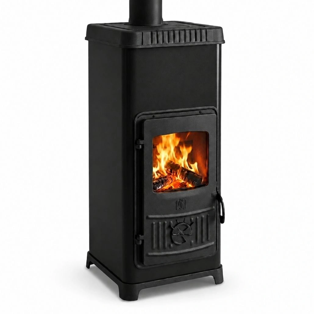 SEMINEE SI SOBE PE LEMNE - Soba de fonta + plita DONA Negru 7-9 kW, 81,9%, A+