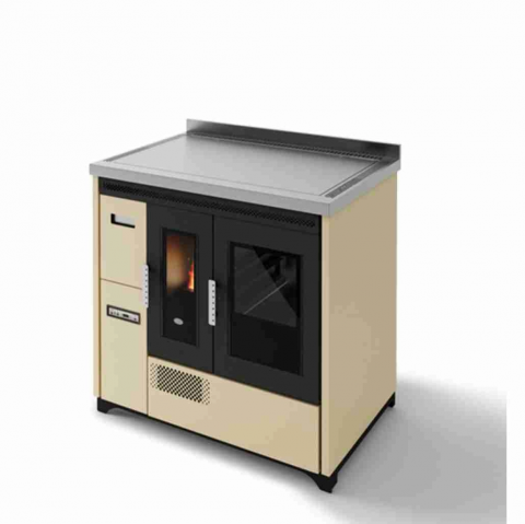 SOBE DE GATIT PE PELETI - SOBA PE PELETI ENRICA 9.3KW - IVORY