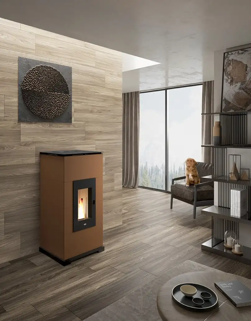 SOBA PELETI 11KW - AC11 ASPECT CORTEN CONVECTIE NATURALA [1]