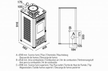 SOBA PELETI 9.5KW - LUCILLA NERO [3]
