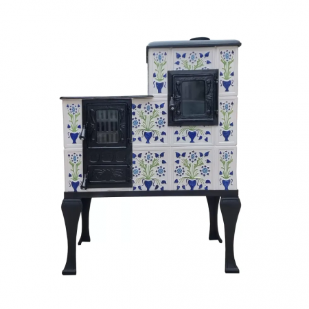 SOBE MOBILE TERACOTĂ - Soba portabila bucatarie, Iza, model placa Castel albastru cu verde