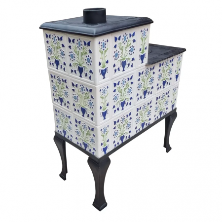 Soba portabila bucatarie, Iza, model placa Castel albastru cu verde [4]