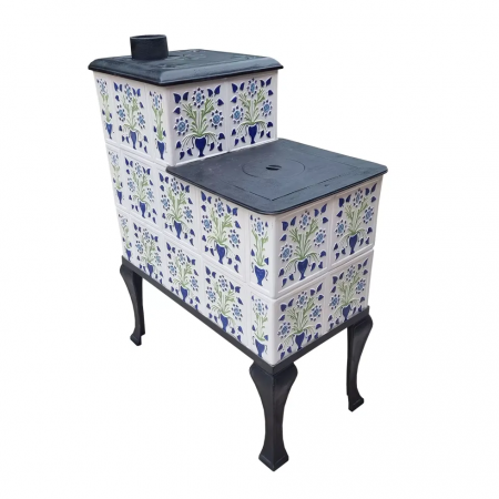 Soba portabila bucatarie, Iza, model placa Castel albastru cu verde [3]