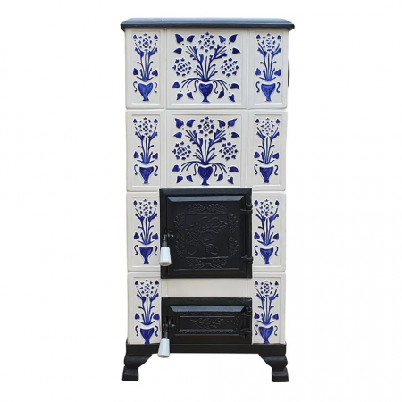 SOBE MOBILE TERACOTĂ - Soba portabila, MEDIAS, Castel pictata cu albastru