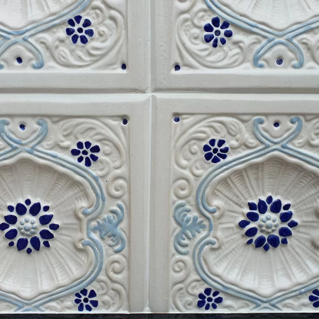 Soba portabila, ROMANE, model placa Scoica, pictat cu albastru [5]