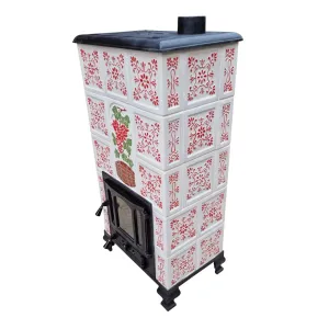 Soba portabila, Romane, Model Transilvania Pictata Cu Rosu, MEDALION BUTOI, 5 rânduri [1]