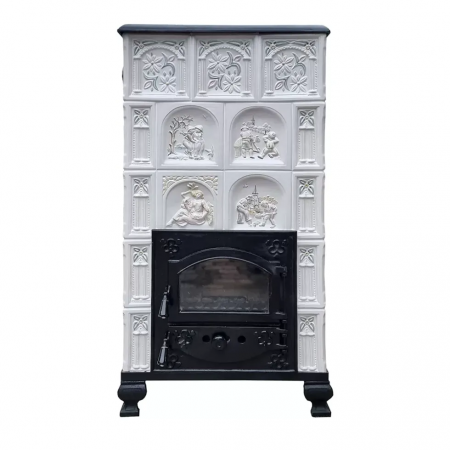 SOBE MOBILE TERACOTĂ - Soba portabila, ROMANE, placă Floare de Colț combinat, 5 rânduri