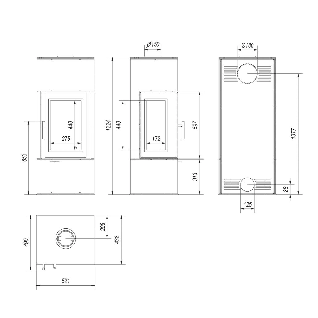 Soba Thor View 8-10kw - Negru [4]