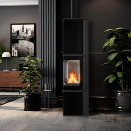 Soba Tora L 8-11kW - Panou negru de sticla [3]