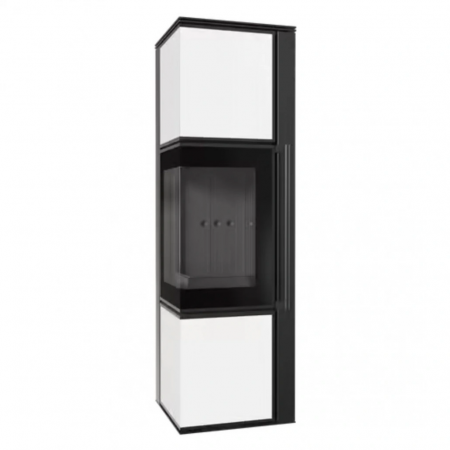 Soba Tora M 8-11kW Panou alb de sticla - Samota Neagra [1]