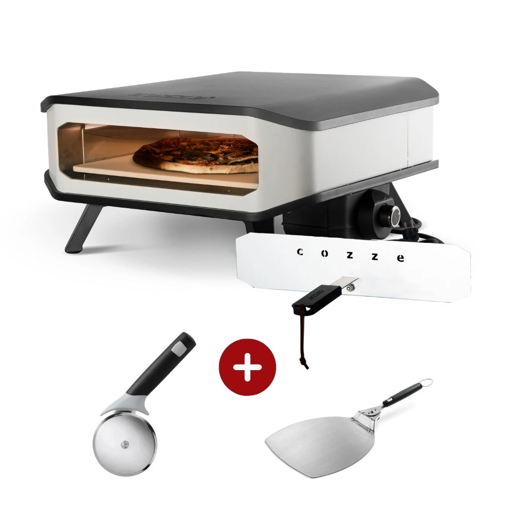BUCĂTĂRII EXTERIOARE - Starter pack electric pizza 42,5 cm Cozze cu usita si piatra de pizza