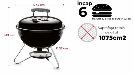 Starter Pack Weber - Gratar carbuni Smokey Joe Premium - Negru [5]