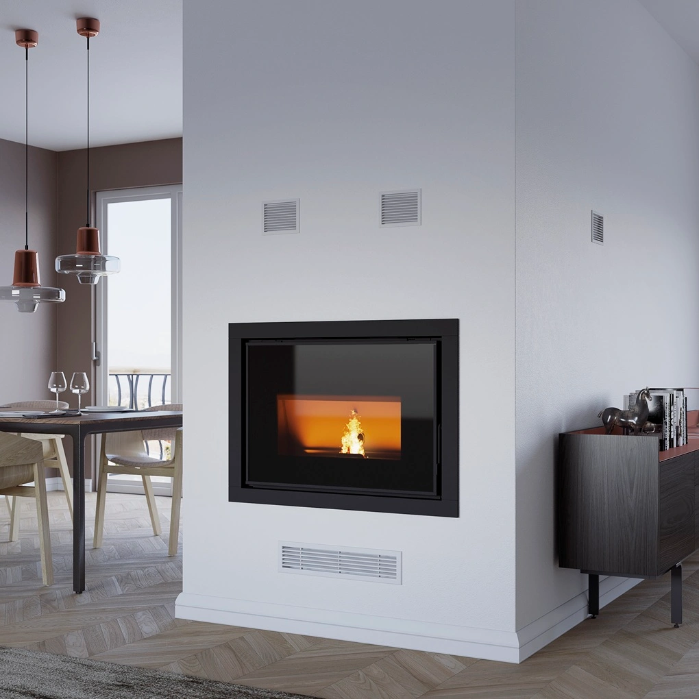 Focar monobloc peleti KRIS 5-12.4 kW - cu distributie de aer cald [1]