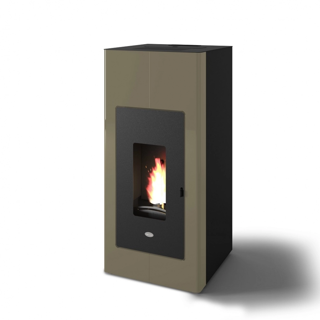 CENTRALE, SOBE & ȘEMINEE PE PELEȚI - TERMOSEMINEU PE PELETI ILARIA 17.5KW - ROSU/CREM/NEGRU