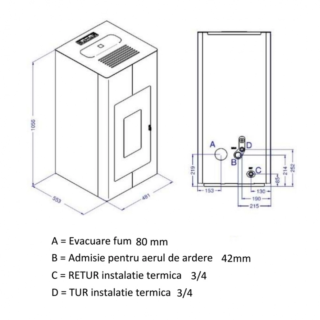 TERMOSEMINEU PE PELETI ILARIA 17.5KW - ROSU/CREM/NEGRU [1]