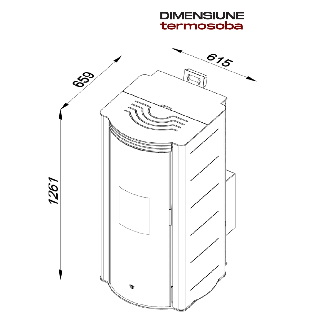 Termosoba peleti PERLA 330 NEGRU - 34,2kw cu autocuratare & WI-FI [2]