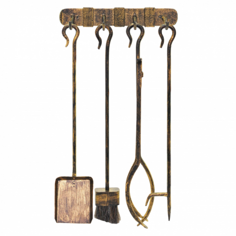 ACCESORII ȘEMINEE ȘI ÎNTREȚINERE - Ustensile Epoca Forjate Manual - Aspect Bronz