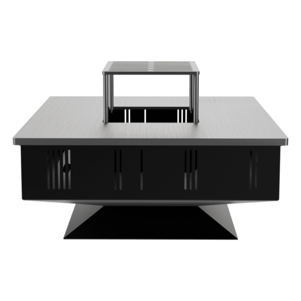 GRATARE PE LEMNE CU PLITA - GRATAR QUADRUM 77 CM CU VATRA DE GATIT