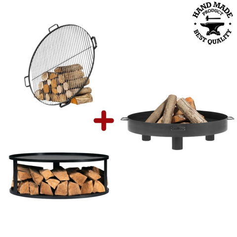 VETRE FOC EXTERIOR - Vatra TUNIS cu baza si gratar 60 cm