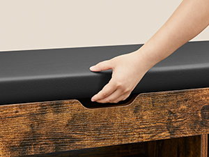 Banca cu spatiu de depozitare , rafturi pentru pantofi , sezut captusit cu spuma  , sustine pana la 150 kg , 30 x 100 x 44 cm , maro vintage [10]