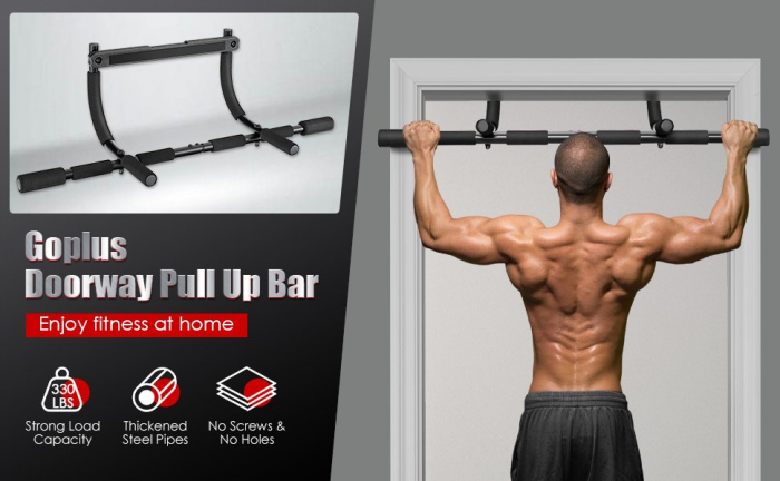 Bara multifunctionala pentru tractiuni multi grip , cu manere de spuma, 91 x 33 x 28 , negru [3]