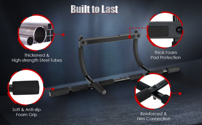 Bara multifunctionala pentru tractiuni multi grip , cu manere de spuma, 91 x 33 x 28 , negru [4]