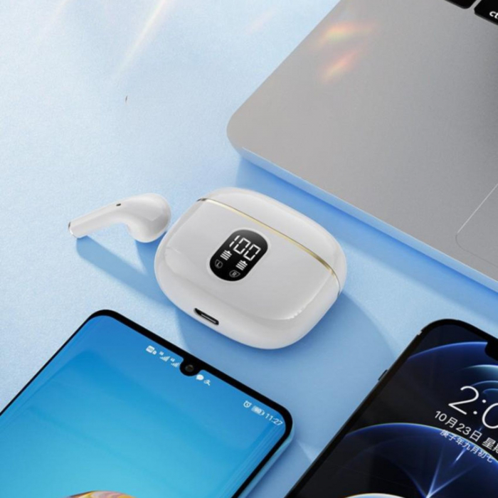 Căști Bluetooth Wireless, Earbuds In-Ear, Fără Fir, Sport și Alergare, True Wireless cu Microfon, Control Touch, Asistent Vocal, Bluetooth 5.3, Universale [12]