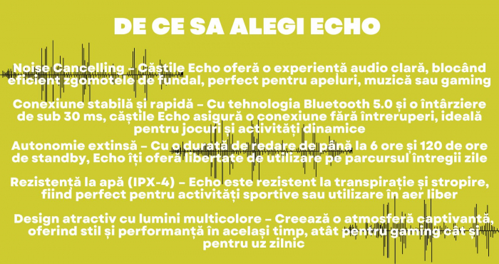 Căști Wireless In-Ear, Audio fara fir , Tehnologie Anulare Zgomot Exterior, HiFi Sound, Rezistente la Apă IPX-4, Gaming și Sport , Bluetooth 5.0, Autonomie 120 Ore [2]