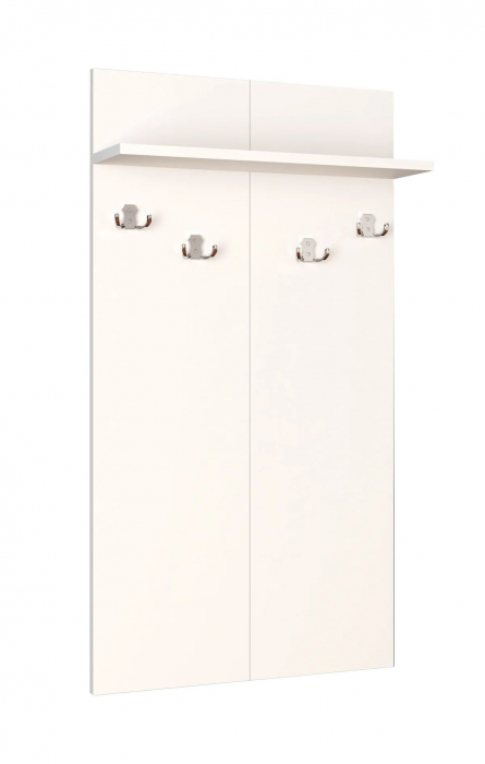 Cuier suspendat pe perete cu 4 carlige , PAL , 110 x 60 x 5 cm  , alb [3]