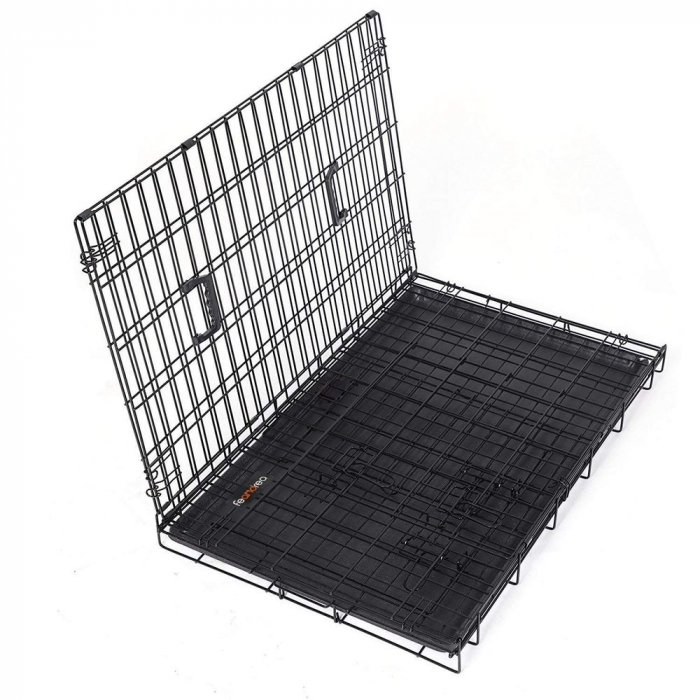 Cusca metalica pentru animale de companie , marime XXL , 122 x 81 x 76 cm, negru [7]