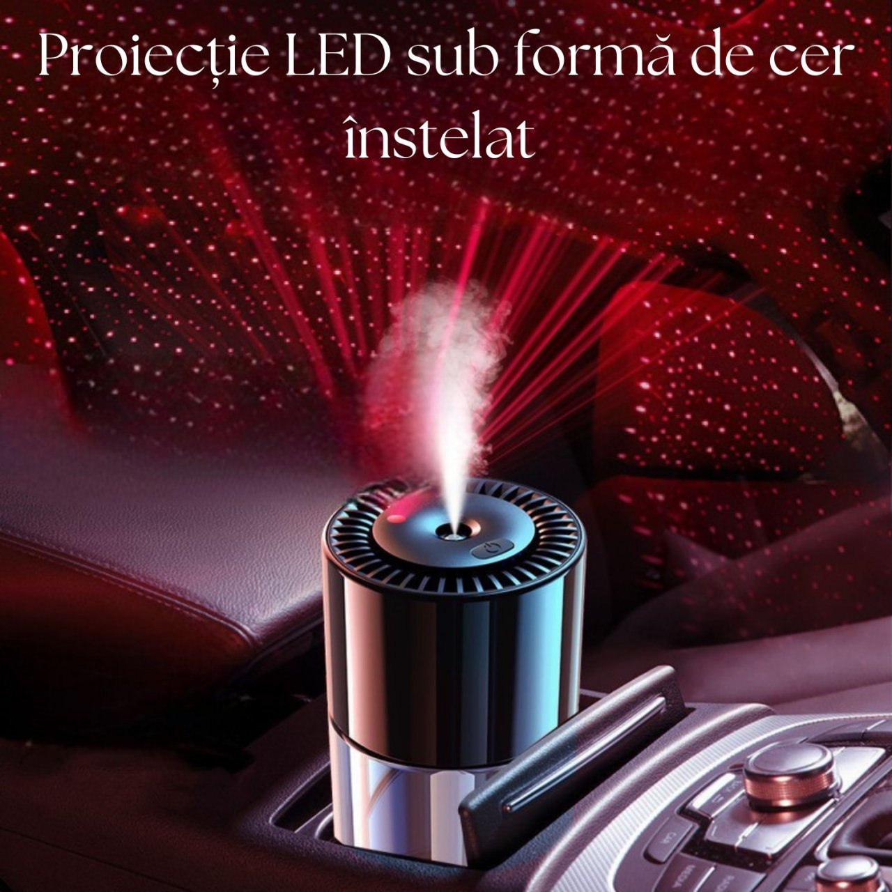 Difuzor smart aromaterapie cu proiector stele, alimentare USB sau baterie reîncărcabilă, neutralizare mirosuri, functie de oprire automata, pentru masina sau casa , 3 intervale de pulverizare , contro [2]