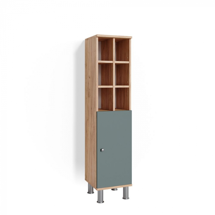 Dulap baie Fynn , MDF , 30 x 130,6 x 30 , Sonoma/Verde mat [3]