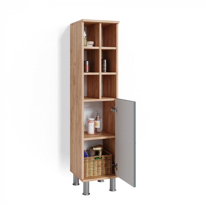 Dulap baie Fynn , MDF , 30 x 130,6 x 30 , Sonoma/Verde mat [4]