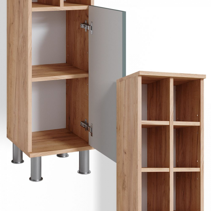 Dulap baie Fynn , MDF , 30 x 130,6 x 30 , Sonoma/Verde mat [7]