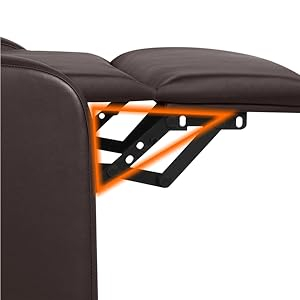 Fotoliu cu suport pentru picioare reglabil , spatar reglabil din spuma densa , 67 x 85 x 99.5  cm , piele ecologica , maro [10]