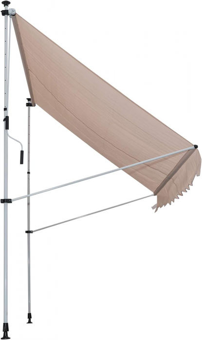 Marchiza / Copertina retractabila cu manivela , 2 x 1.5 m, inaltime reglabila 170-280 cm , crem [3]