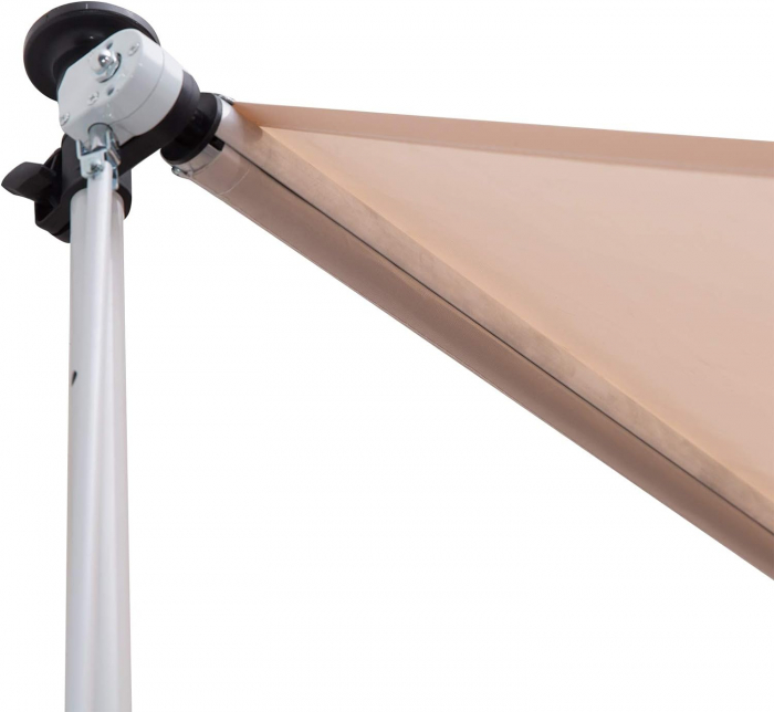 Marchiza / Copertina retractabila cu manivela , 2 x 1.5 m, inaltime reglabila 170-280 cm , crem [4]