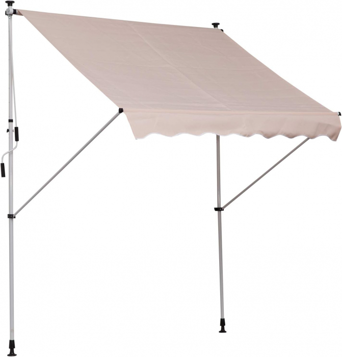 Marchiza / Copertina retractabila cu manivela , 2 x 1.5 m, inaltime reglabila 170-280 cm , crem [2]