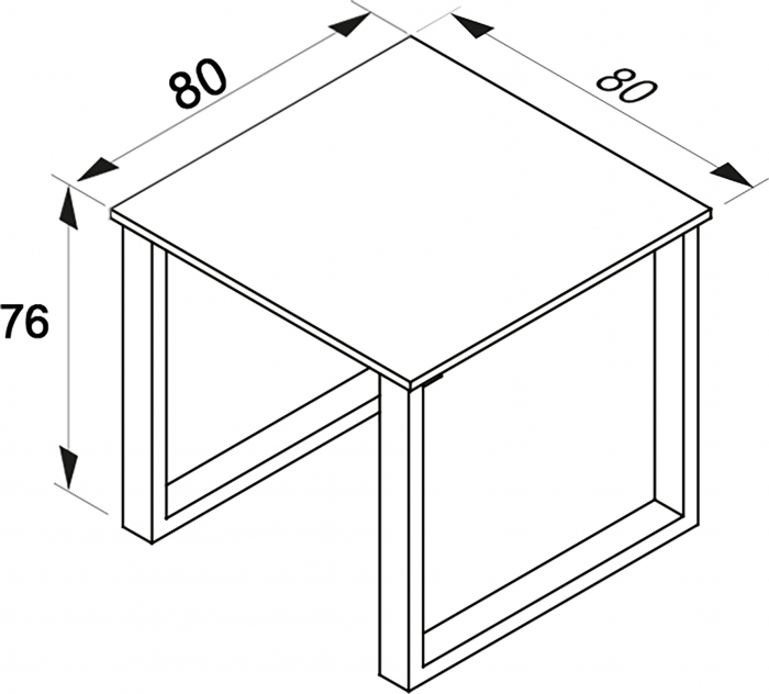 Masa multifunctionala , blat mdf 80x80x76 h cm , picioare metalice in U , Sonoma /Alb [3]
