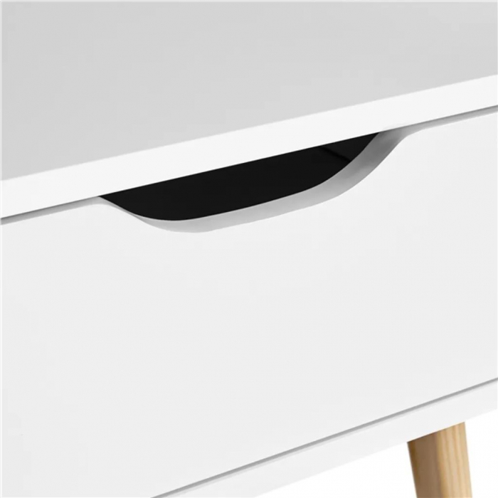 Masuta multifunctionala pentru living , MDF , picioare lemn de pin, 48,5 x 41 x 57,5 cm, alb [9]