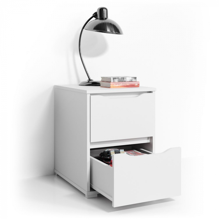 Noptiera 2 sertare Ruben, Mdf, 40,2 x 53,6 x 48, Alb [6]