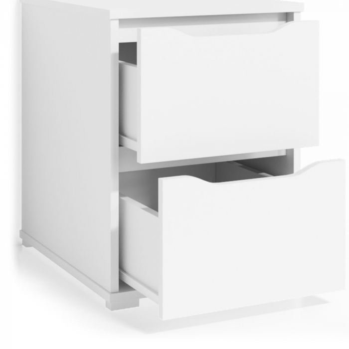 Noptiera 2 sertare Ruben, Mdf, 40,2 x 53,6 x 48, Alb [4]