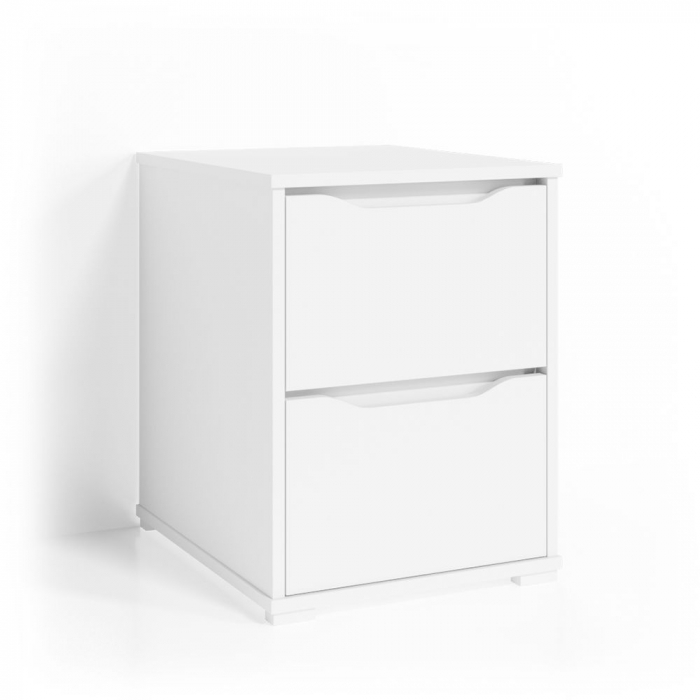Noptiera 2 sertare Ruben, Mdf, 40,2 x 53,6 x 48, Alb [3]